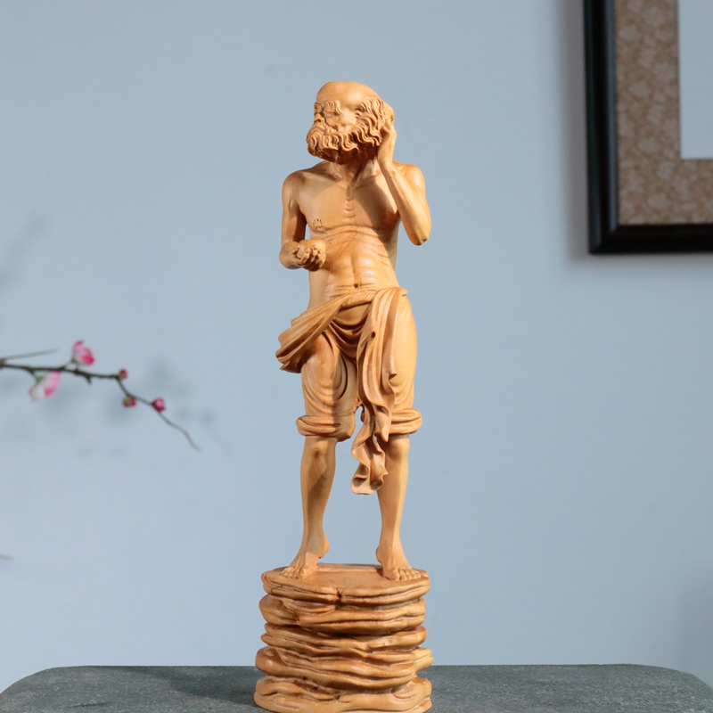 小叶黄杨木雕饰品摆件雕刻工艺禅意文化礼品人物佛像艺术托钵罗汉