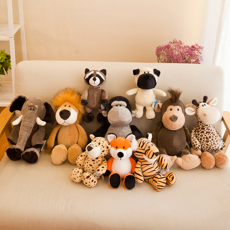 丛林动物大象毛绒玩具狮子猴子长颈鹿玩偶公仔生日娃娃可爱萌韩国