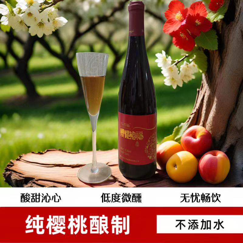 樱桃酒 高档果酒 纯樱桃酿造 无添加水 连云港特产 酒精度10.5