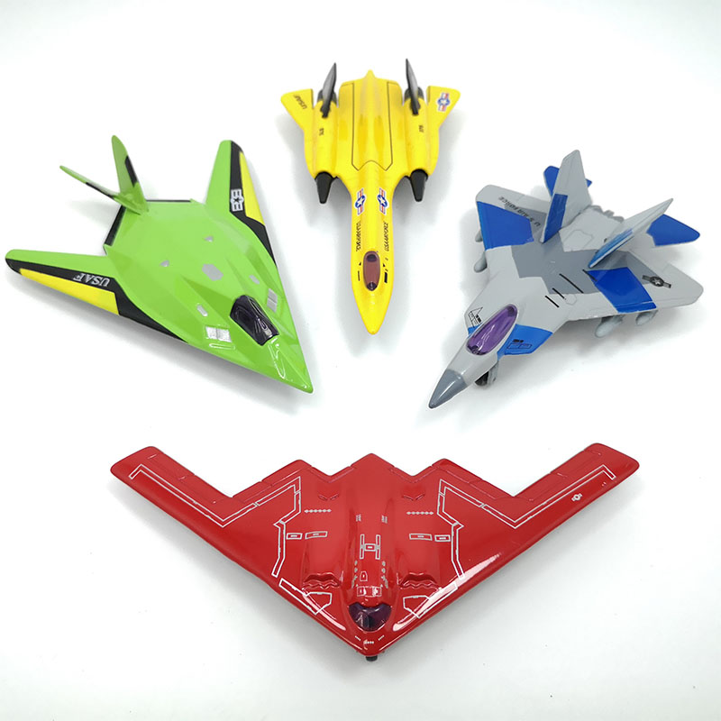 迷你合金小飞机玩具儿童回力战斗机男孩F22猛禽战机b2轰炸机模型
