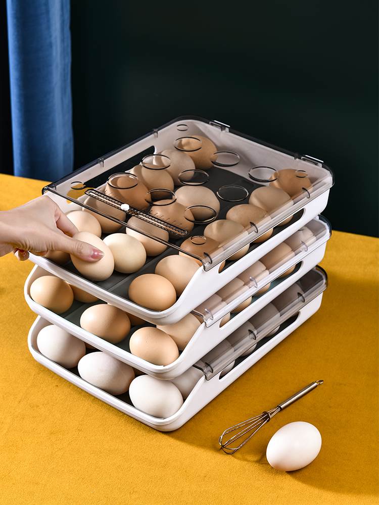 冰箱放鸡蛋的用收纳盒保鲜家用厨房整理盒鸡蛋架托抽屉式格子神器