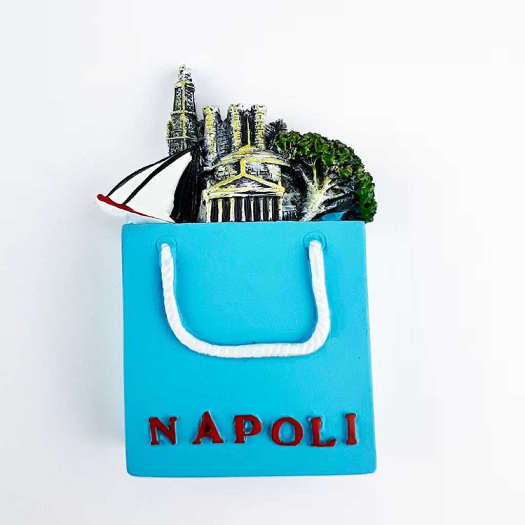 意大利度假胜地那不勒斯地标建筑旅游纪念品工艺品装饰磁铁冰箱贴