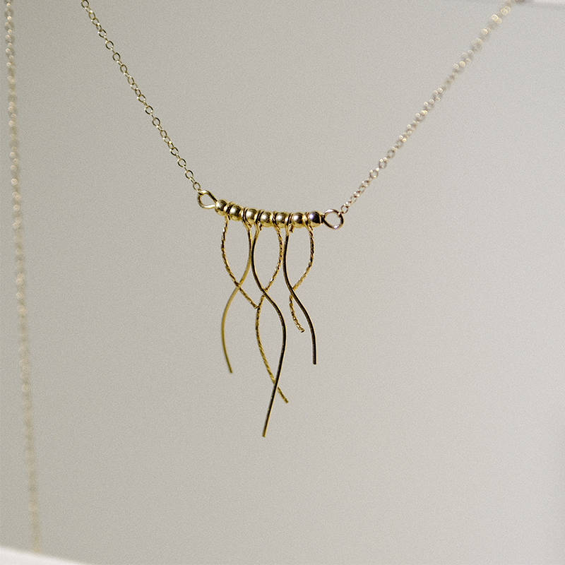 UNELGE手作新品原创设计小众水母项链自由肆意锁骨链包金女