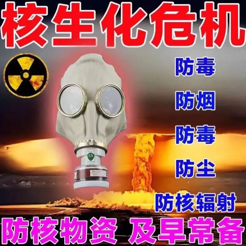 居家常备防核面罩军工级防毒防烟尘烟雾防核辐射面具防核物资核战