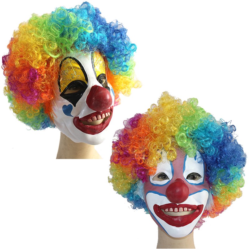 现货速发儿童节化妆舞会表演出用品道具乳胶搞怪搞笑鬼脸小丑面具