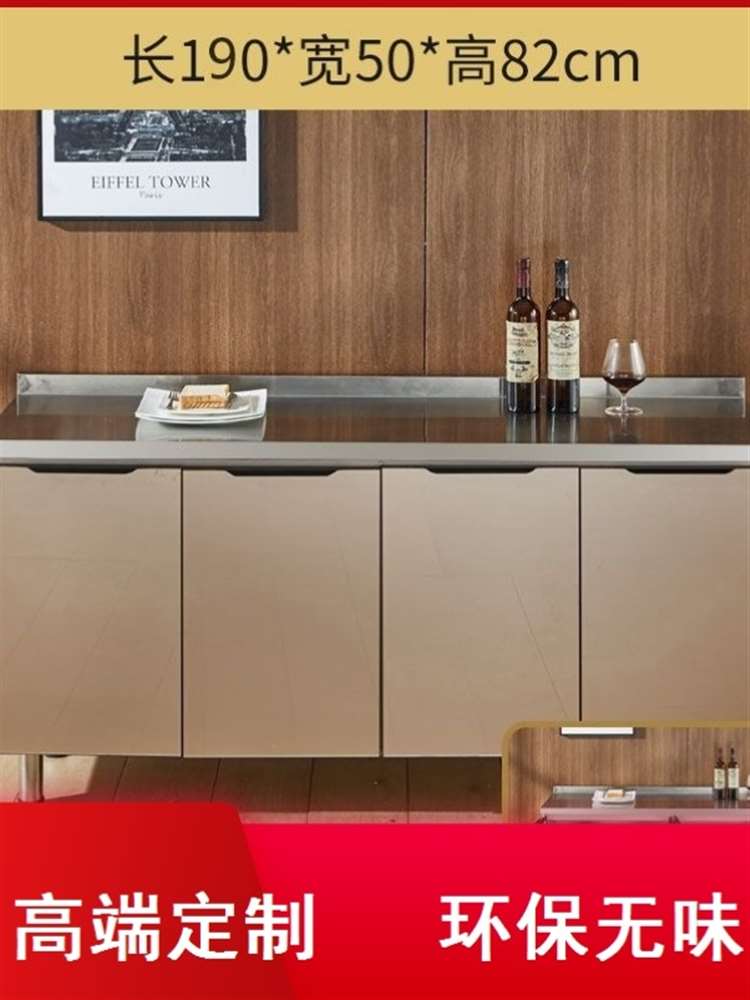 红色橱柜家用大理石岩板橱柜水槽柜厨房一体柜组合厨房柜子灶台柜