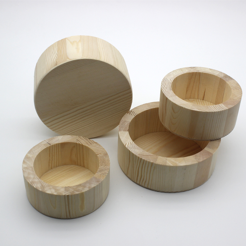 实木无盖圆木盒 桌面创意圆形坚果瓜子收纳盒 木制圆形木盘可定制