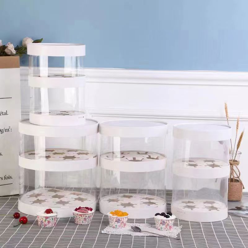 圆形单双层透明高端节日裱花杯子纸杯蛋糕盒甜品包装打包盒可定制