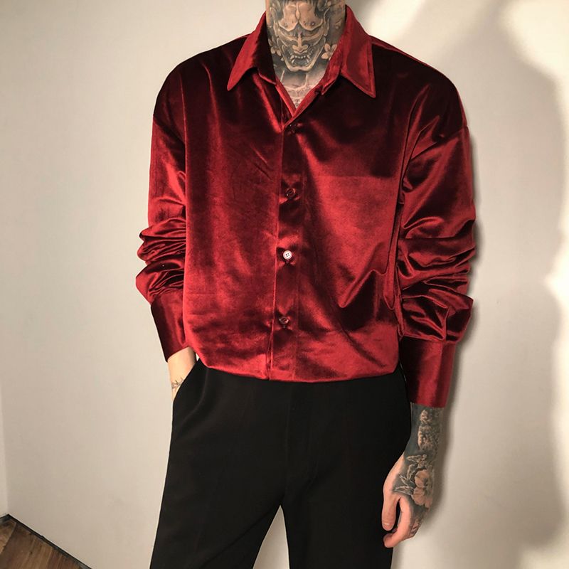 设计感长袖衬衫男韩版潮流帅气很仙的上衣休闲痞帅网红同款外套男