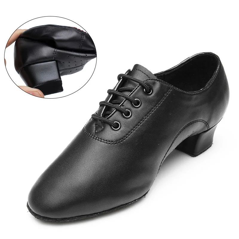 Men soft leather ballroom dancing shoes for latino children