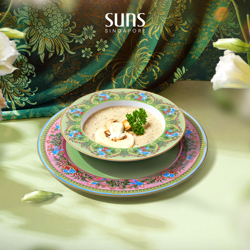 【618热卖】suns时分小娘惹系列餐具家用汤盘子白瓷餐盘送礼套装
