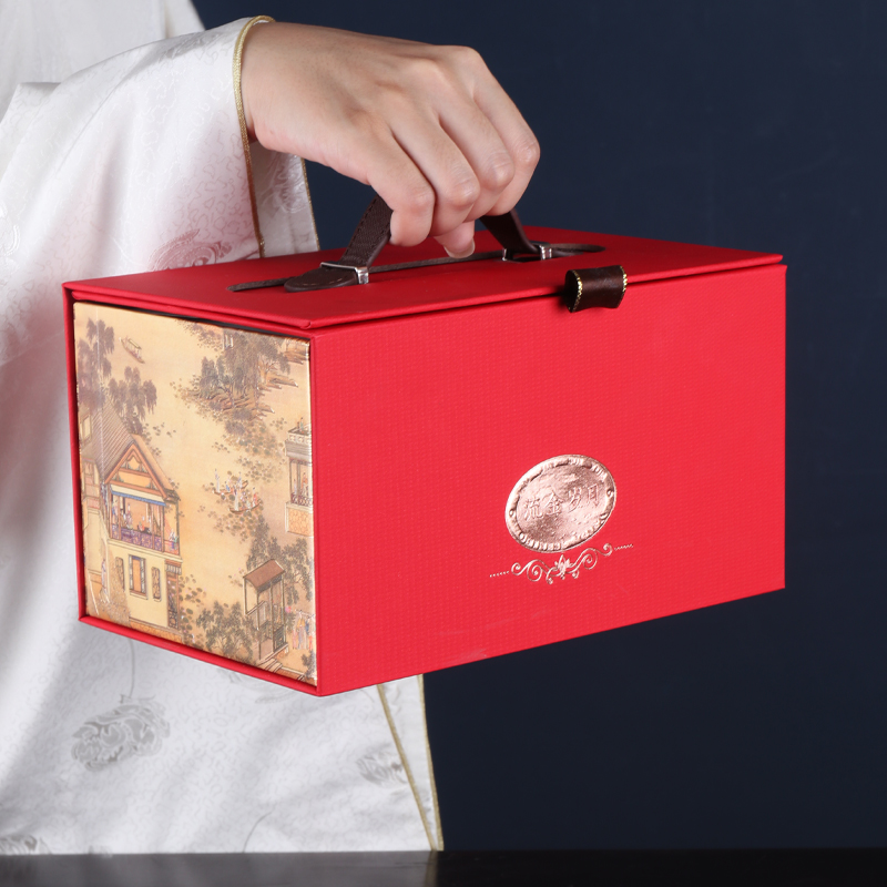 嘉兴肉粽包装盒腊肉香肠熟食干果礼盒空盒端午外包装手提送礼礼盒