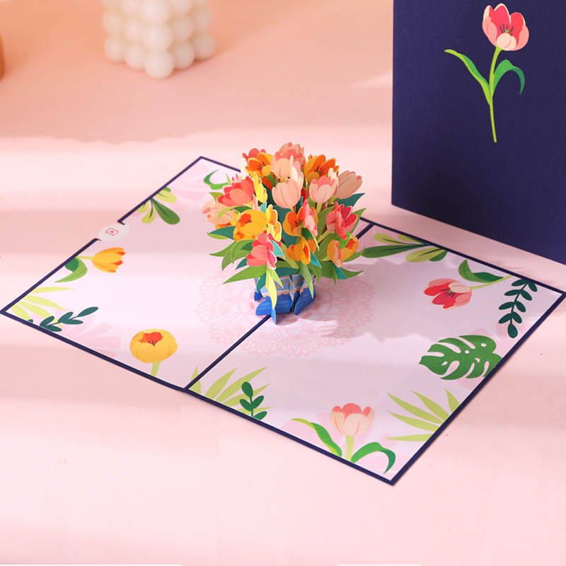 创意高级感三八女神节贺卡儿童送老师感谢祝福3d立体成品礼物卡片