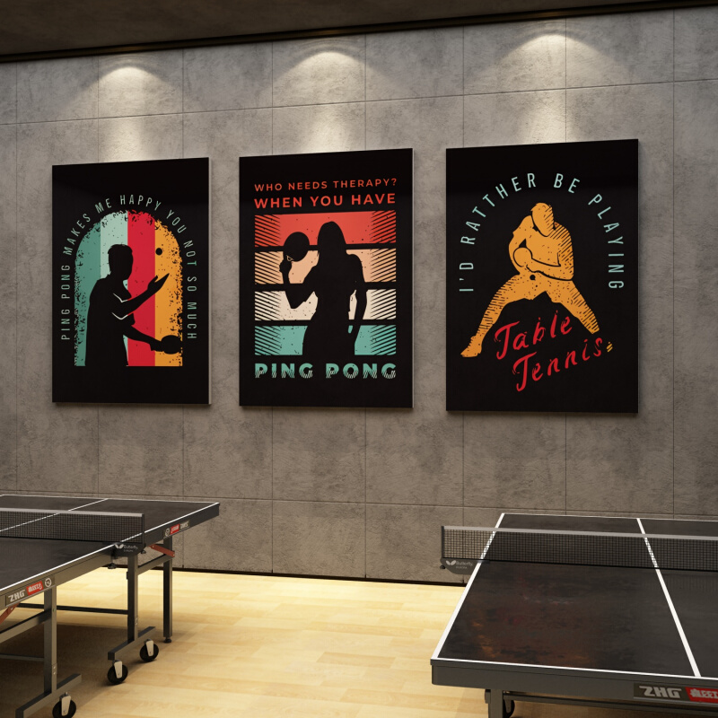 乒乓球室墙面装饰画学校运动体育馆活动中心宣传海报文化墙壁贴纸