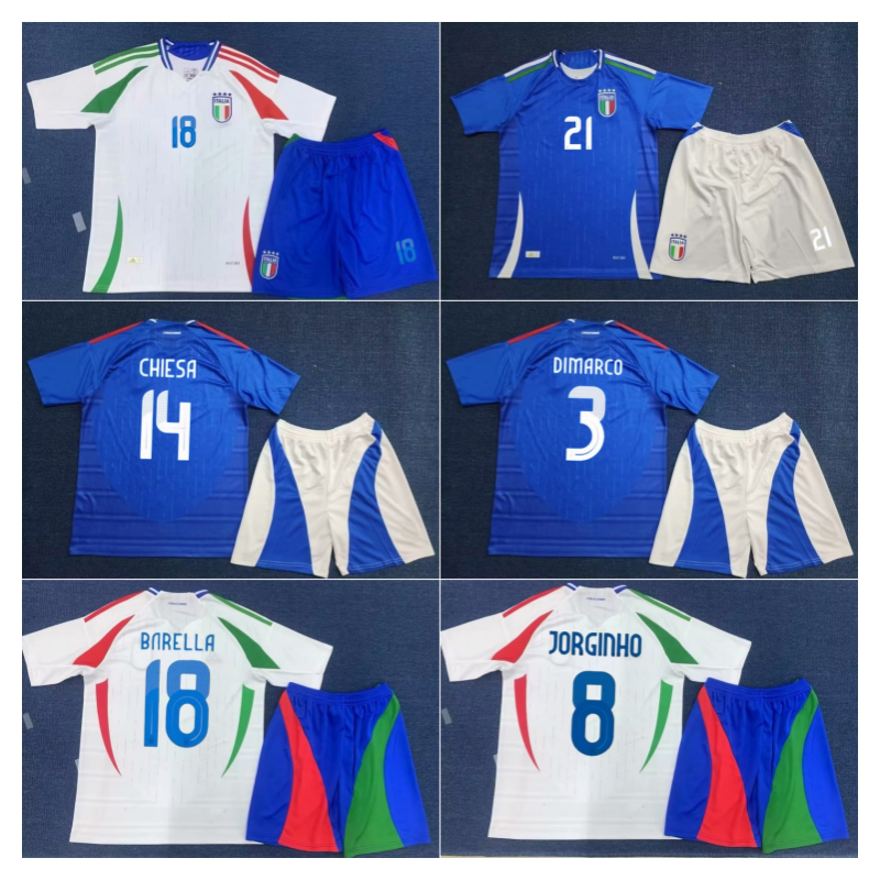 2425意大利球衣14号基耶萨3号迪马尔科短袖足球服定制球迷版