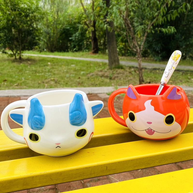 日本妖怪手表拳师猫地缚猫陶瓷咖啡水杯子牛奶杯日系动漫早餐杯