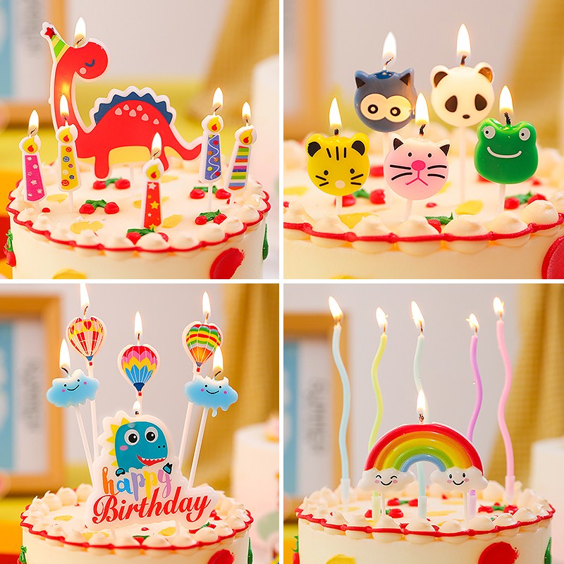 生日蜡烛派对蛋糕装饰儿童礼品女男孩创意无烟造型卡通可爱好看的