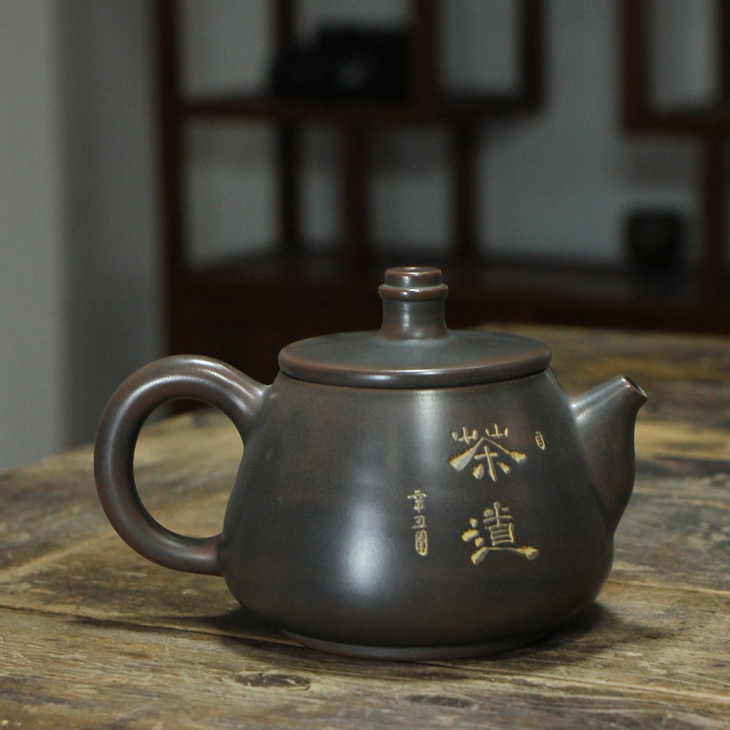 坭兴陶名家鲍尊壶茶壶纯全手工中式原矿紫泥工艺复古茶具顺丰包邮