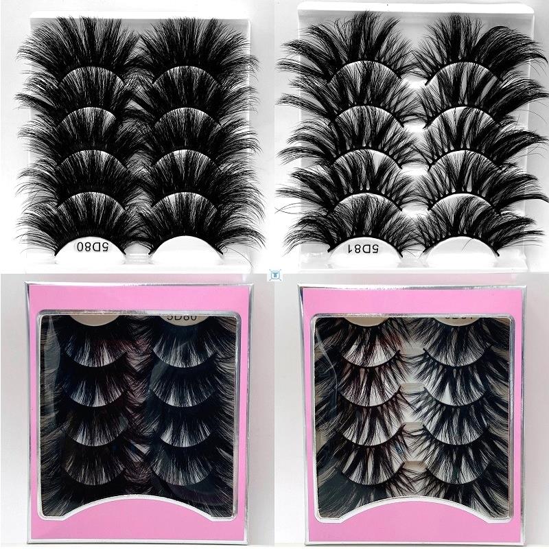 NEW 5Pair Fluffy Lashes 25mm 3d Mink Lashes Long Thick