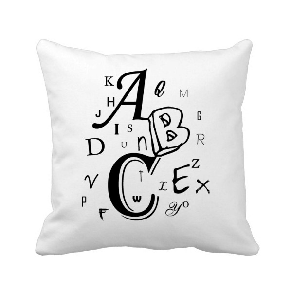 英语字母ABC风格圈像方形抱枕靠枕沙发靠垫双面含芯礼物