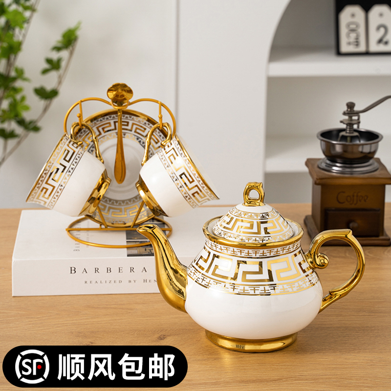 1L欧式陶瓷泡茶壶单壶花茶英式下午茶具套装复古结婚创意咖啡杯具