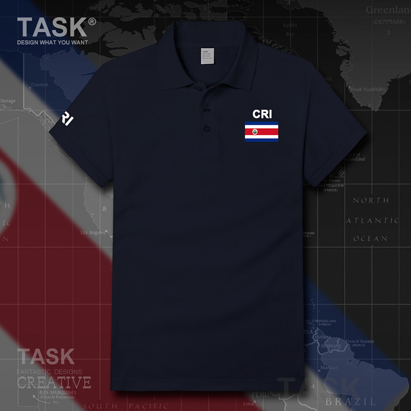 哥斯达黎加Costa Rica 男女翻领Polo衫国家短袖T恤足球衣设 无界