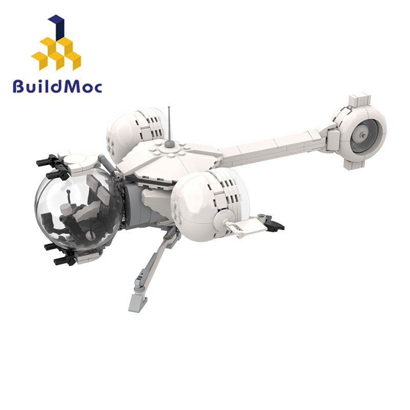 BuildMOC拼装积木玩具遗落战境天空塔泡泡船飞行器飞机组装模型