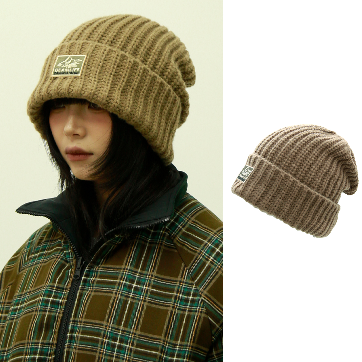 BEAMLIFE23A/W原创自制日系复古山系标堆堆帽子男女针织毛线冷帽