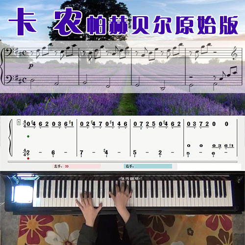 卡农帕赫贝尔原始版 五线谱简谱钢琴教学课程 悠秀