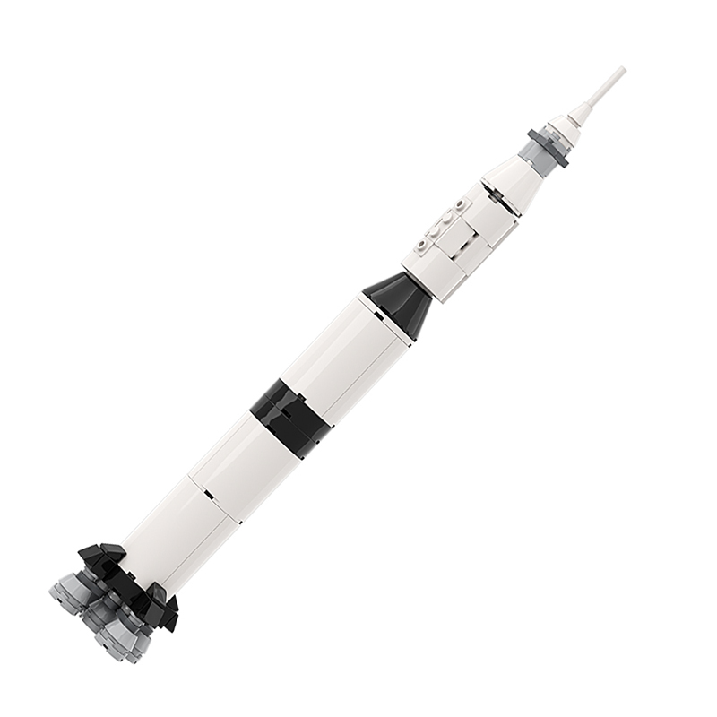 太空火箭阿波罗土星五号模型摆件小颗粒拼装积木MOC益智儿童玩具