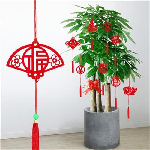 中国结绿植挂饰挂树上的小灯笼春节装饰品挂件室内盆景盆迷你