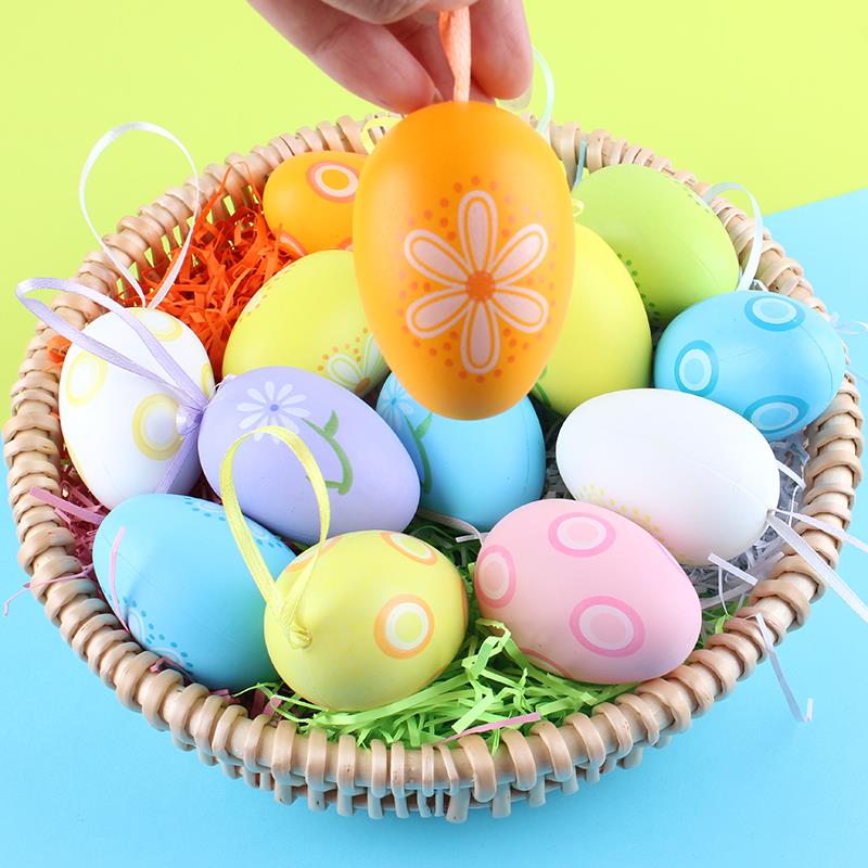 复活节彩蛋儿童手绘彩色蛋壳幼儿园绘画手工塑料蛋壳diy涂色鸡蛋