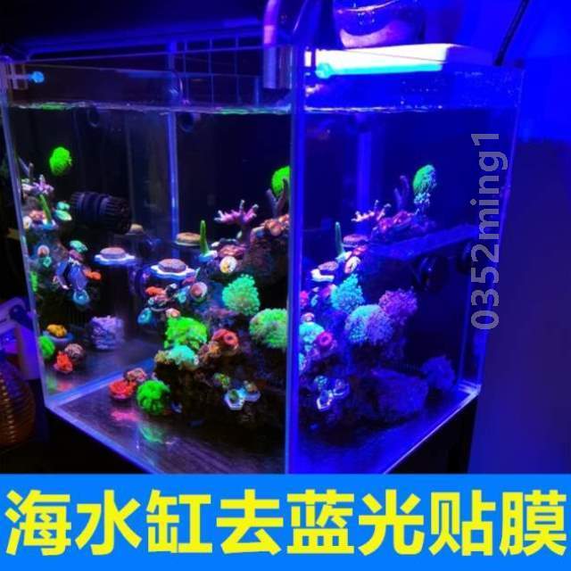 鱼缸海水缸过滤蓝光贴膜眩晕蓝光拍照滤镜珊瑚海水缸,防滤镜去