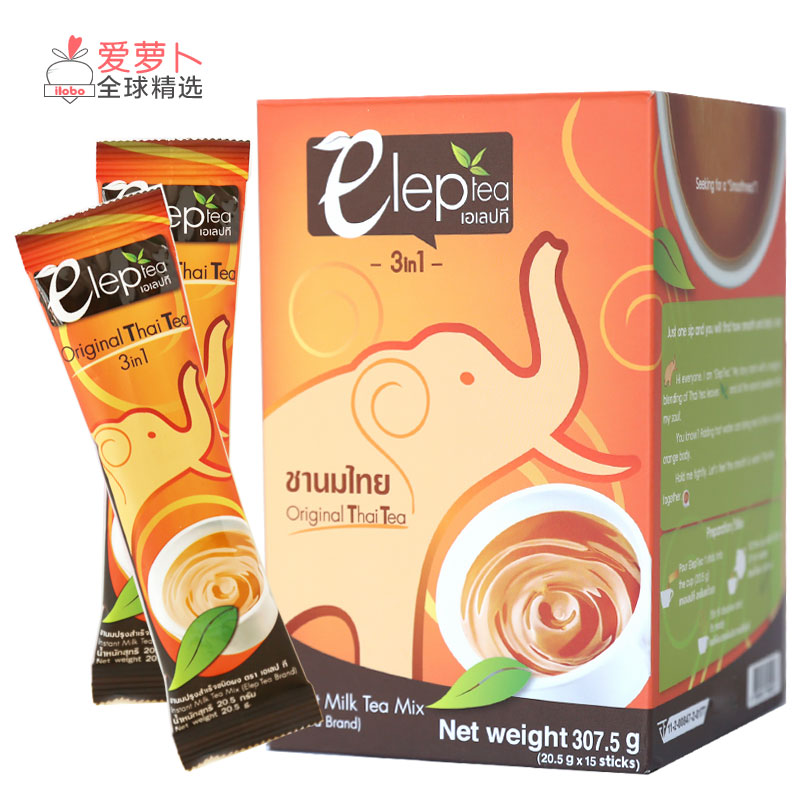 泰国Elep Tea原味eleptea泰式奶茶thai tea冲泡粉袋一盒15包