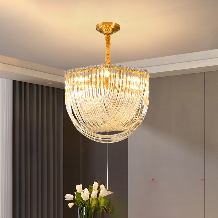 全铜新款轻奢客厅餐厅吊灯现代高档主卧室全铜美式大气设计师灯具