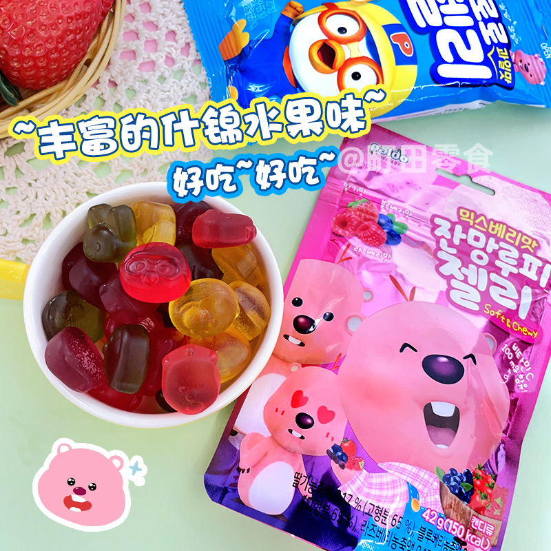 韩国进口露比表情包软糖Paldo八道loopy卡通混合莓果味QQ糖果宿舍