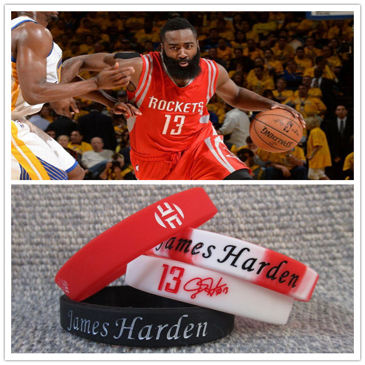 篮球球星13号詹姆斯.哈登珍藏签名运动手环硅胶腕带夜光球迷饰品