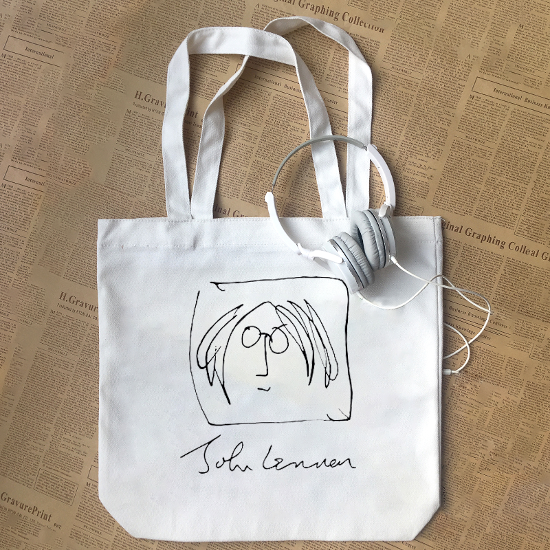 约翰列侬自画像披头士Beatles甲壳虫文艺摇滚纯棉帆布包手提袋