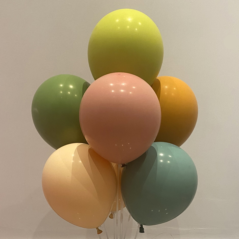 双层莫兰迪色奶油色气球加厚小清新生日派对野餐婚房开业装饰布置