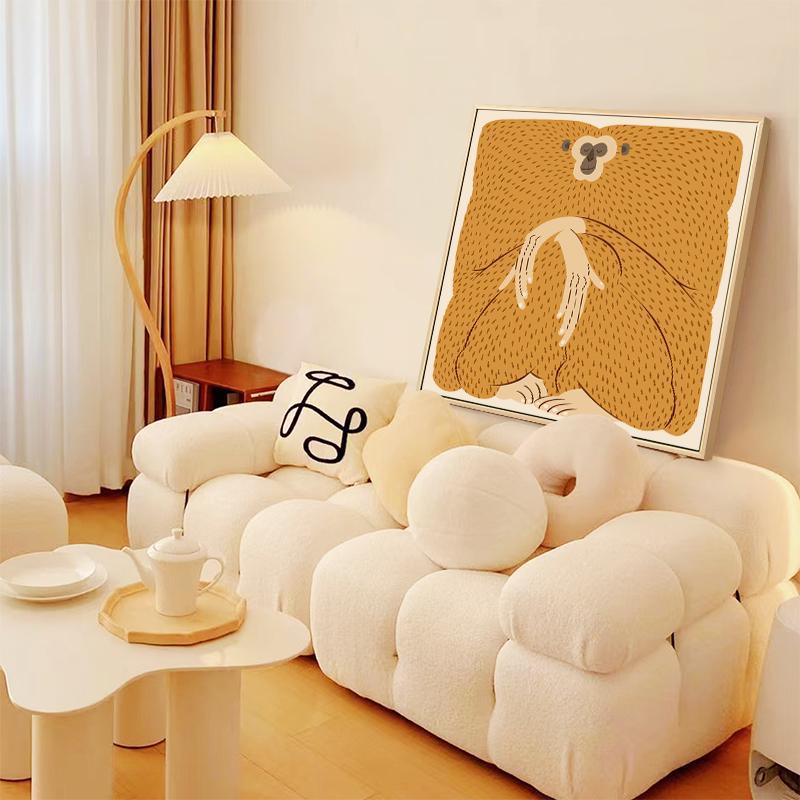 MEIISN 北欧个性猴子客厅趣味装饰画ins风可爱动物卧室儿童房挂画