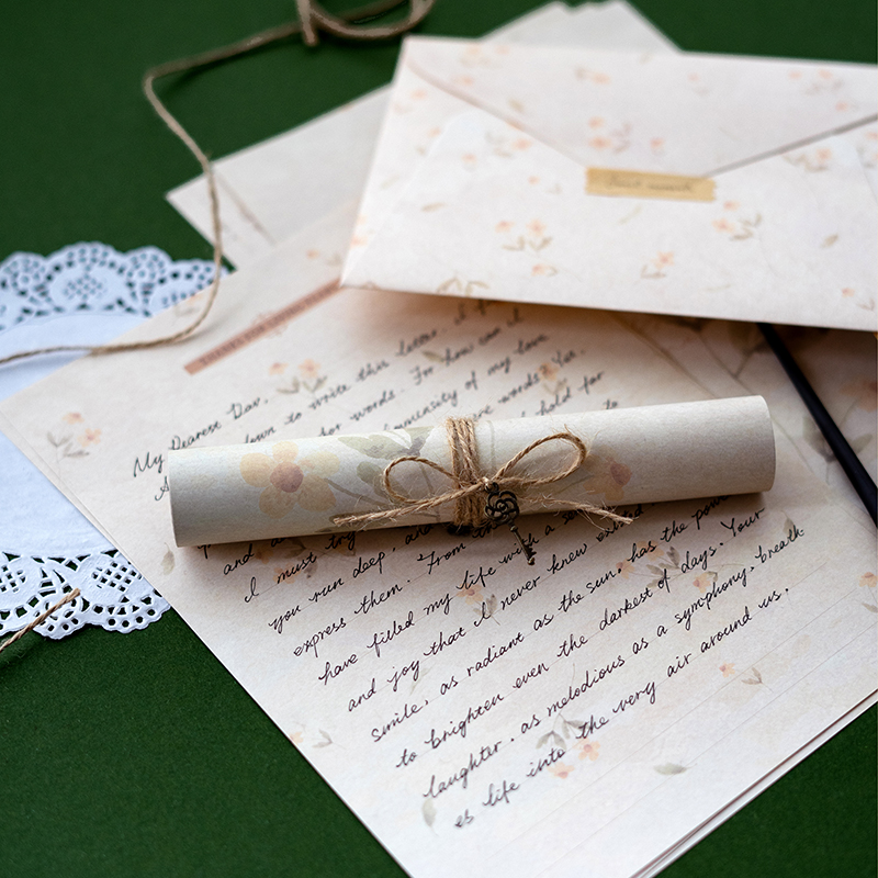 加厚复古信纸信封套装浪漫手写表白情书礼物送女友高级感信笺