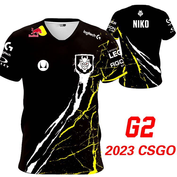 G2队服2023CSGO战队NIKO同款衣服mONESY出征服短袖t恤major周边男