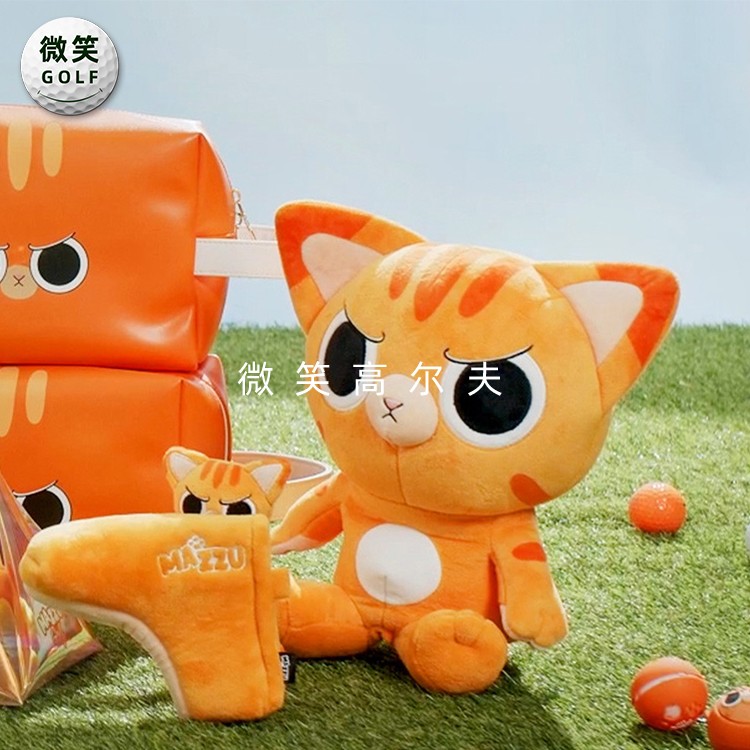 2024春新款韩国代购MAZZU高尔夫猫猫卡通毛绒造型一号木杆套GOLF