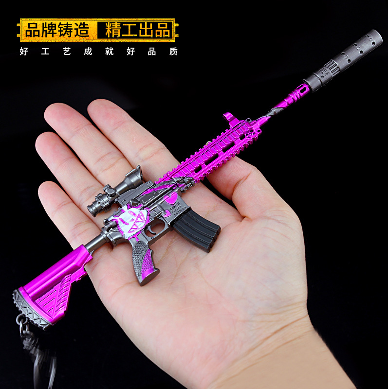 绝地大逃杀吃鸡游戏皮肤枪M416步枪少女之心合金武器模型礼物玩具