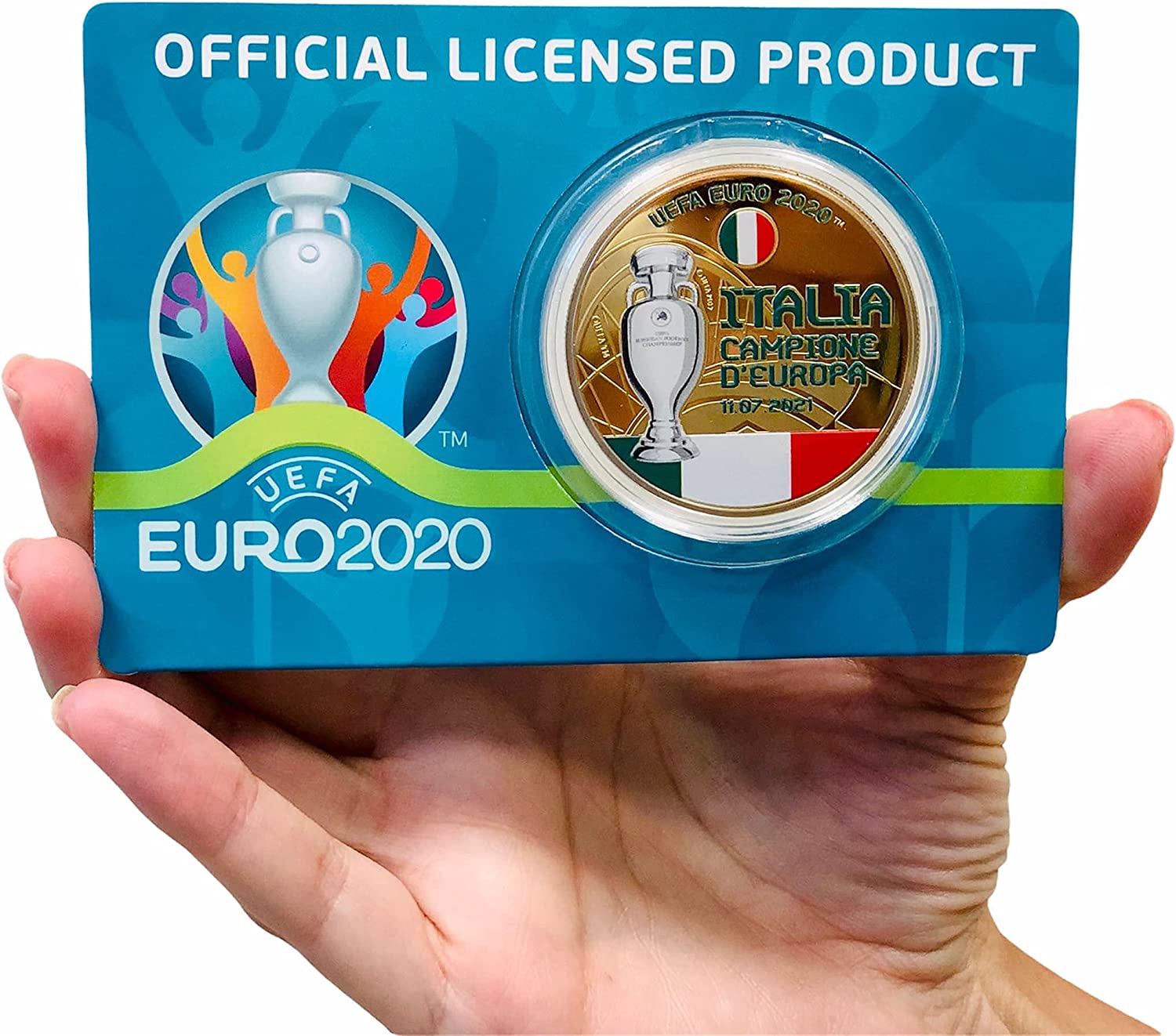 意大利国家队2020欧洲杯官方正品夺冠纪念币军足球迷收藏周边uefa