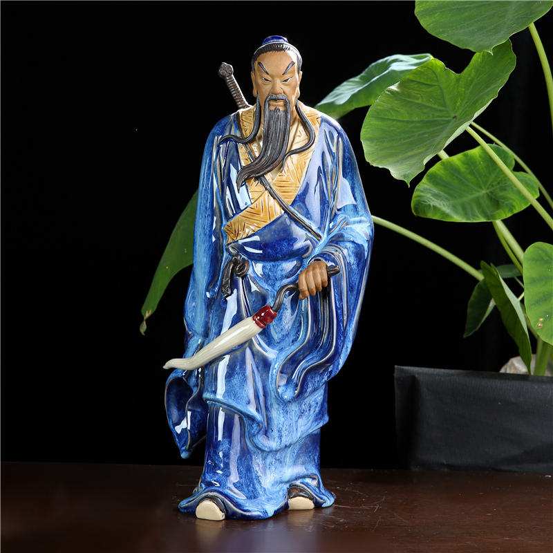 吕祖洞宾八仙 石湾公仔陶瓷工艺品中式人物神像摆设摆件纯手工