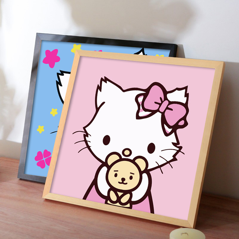 搏梦 diy数字油画儿童卡通迷你小尺寸六一儿童节简单手绘可爱猫
