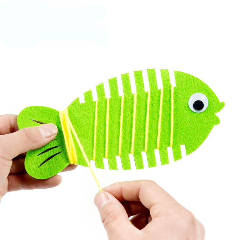 缠线鱼手工穿线自制绕线鱼游戏教具小班幼儿园生活区区域玩具材料
