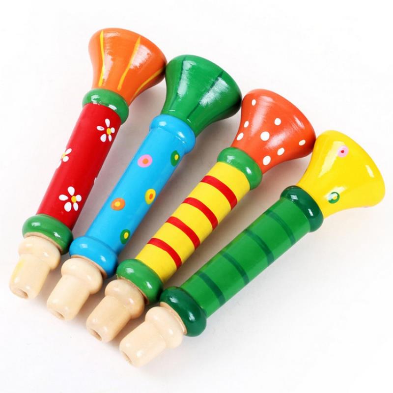 木质小喇叭玩具婴幼儿宝宝早教益智玩具哨子宝宝吹奏乐器儿童口哨