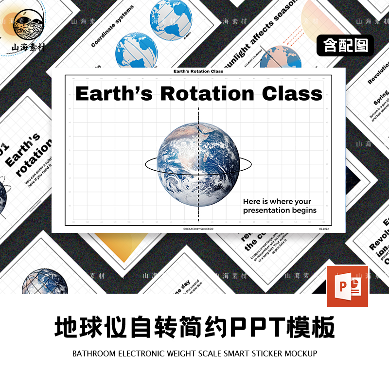 地球仪PPT模板简约线条高级世界环境保护日生态报告环保宣传汇报